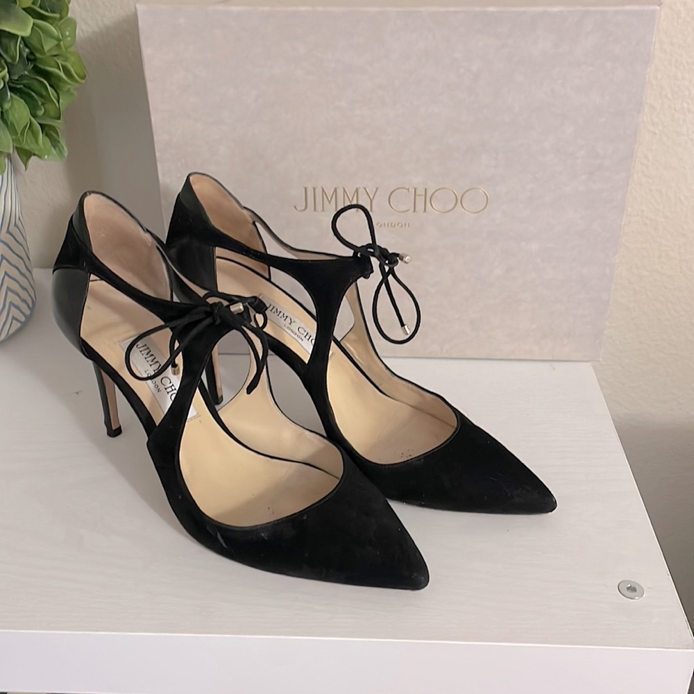 Jimmu Choo Black Strap Stiletto